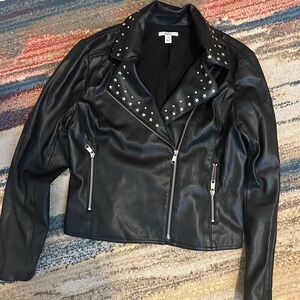 Fake black leather jacket great condition